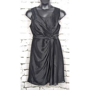 BHLDN ANTHROPOLOGIE QUILLAREE Black Starburst Wedding Silk/Linen Dress Size 12